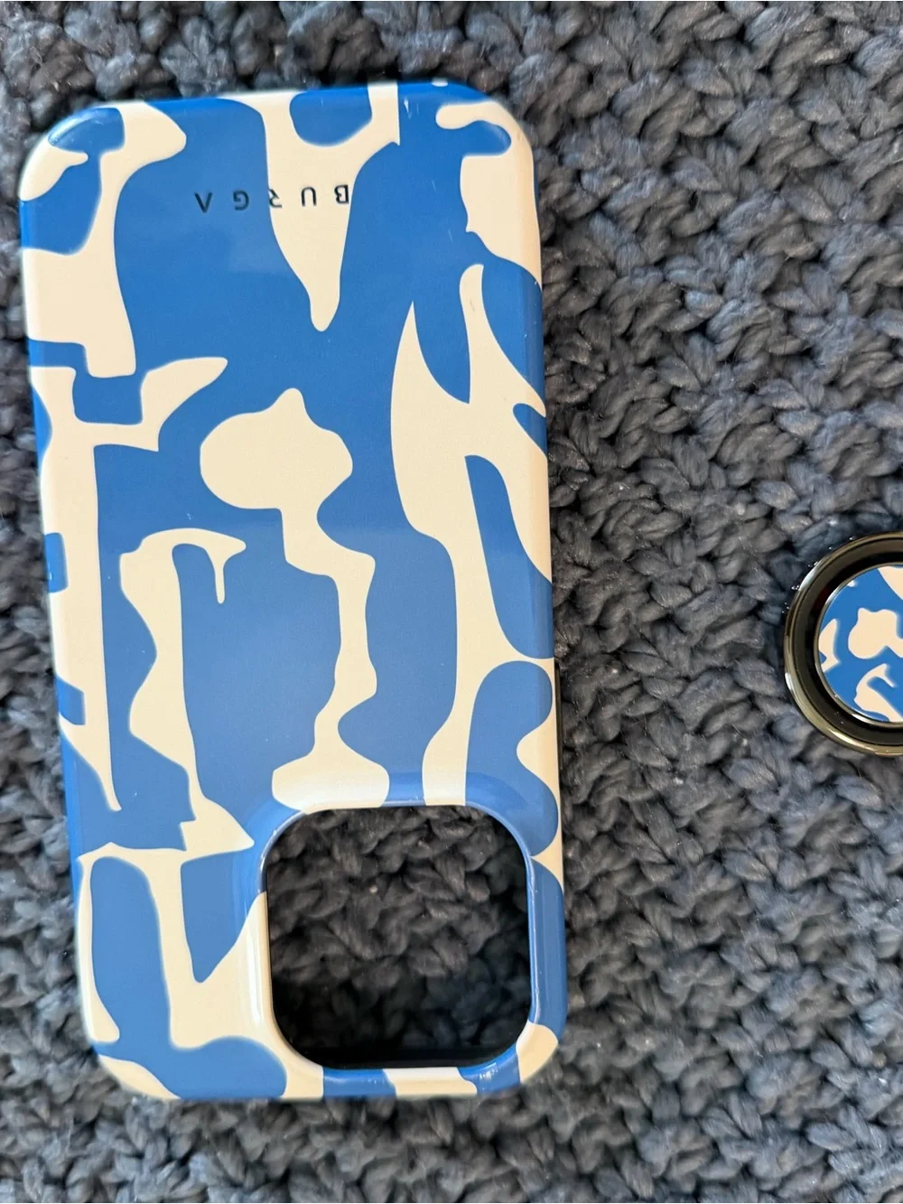 Burga Blue/White Camouflage iPhone 14 Pro Case - Compatible Cell Phone Accessory